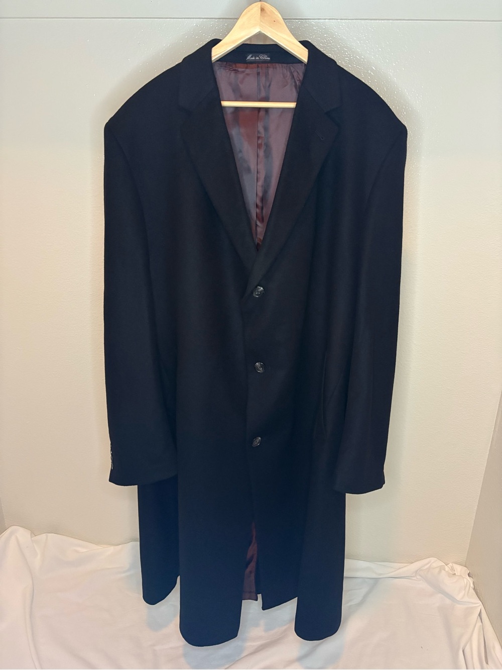 Westport Black Wool & Cashmere Unisex Trench Style Overcoat XXL